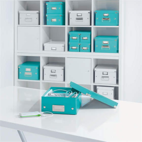 Caja De Almacenaje Grande Click & Store Wow En Forma De Cubo De Leitz Turquesa