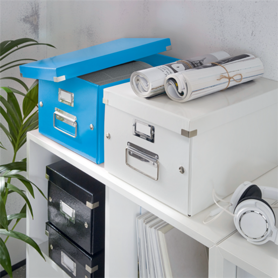 Caja De Almacenaje Mediana Click & Store Wow De Leitz Azul