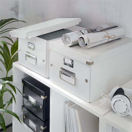 Caja De Almacenaje Mediana Click & Store Wow De Leitz Blanco
