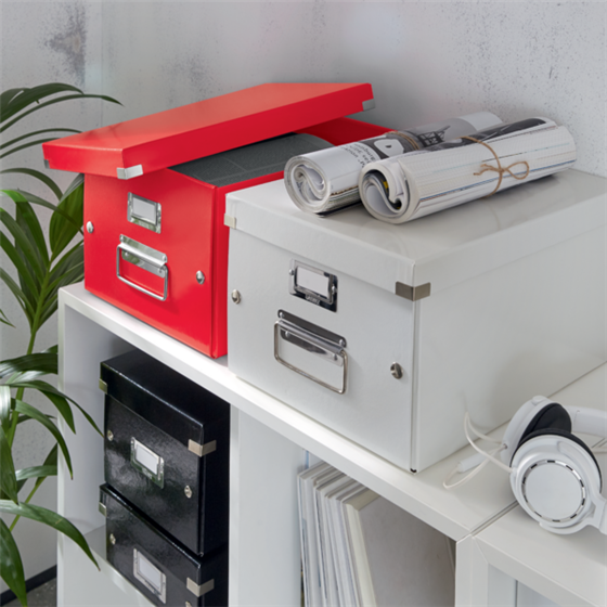 Caja De Almacenaje Mediana Click & Store Wow De Leitz Rojo