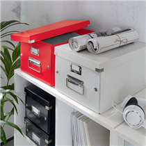 Caja De Almacenaje Mediana Click & Store Wow De Leitz Rojo