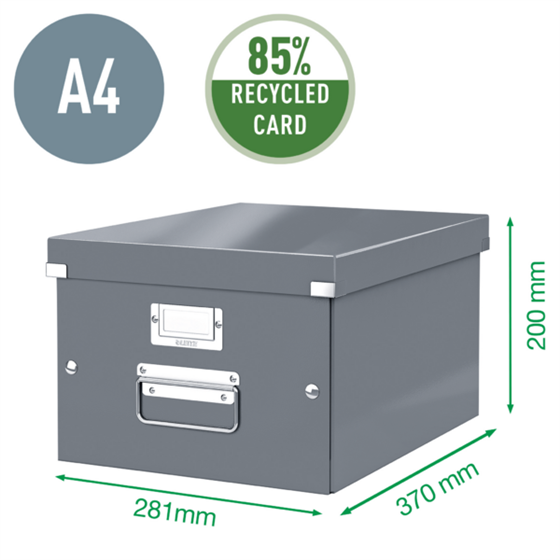 Caja De Almacenaje Mediana Click & Store Wow De Leitz Rojo
