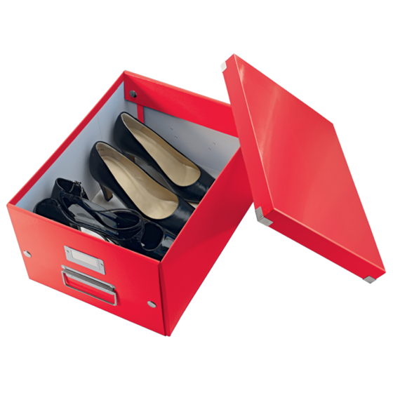 Caja De Almacenaje Mediana Click & Store Wow De Leitz Rojo