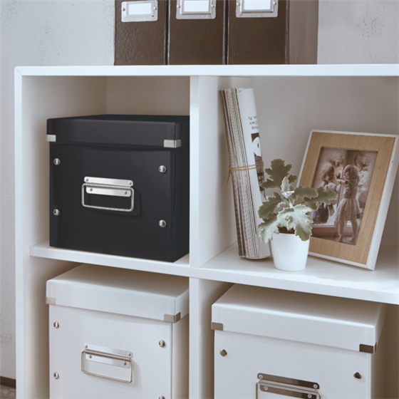 Caja De Almacenaje Mediana Click & Store Wow En Forma De Cubo De Leitz Negro