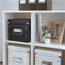 Caja De Almacenaje Mediana Click & Store Wow En Forma De Cubo De Leitz Negro