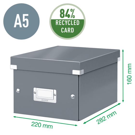 Caja De Almacenaje Pequeña Click & Store Wow De Leitz Negro