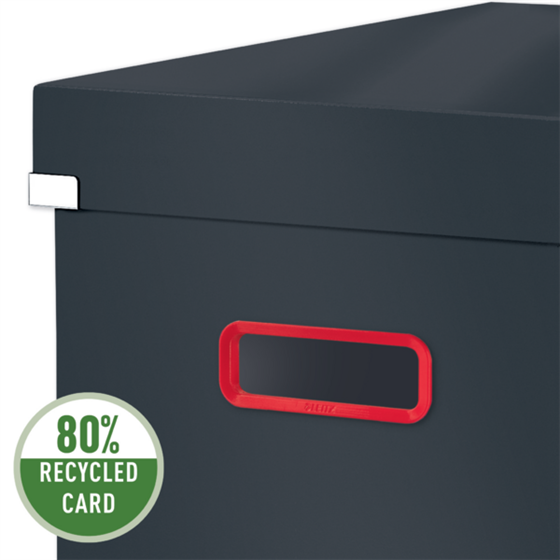 Caja De Almacenamiento Click & Store Cúbica Grande Leitz Cosy Gris Terciopelo