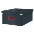 Caja De Almacenamiento Click & Store Grande Leitz Cosy Gris Terciopelo