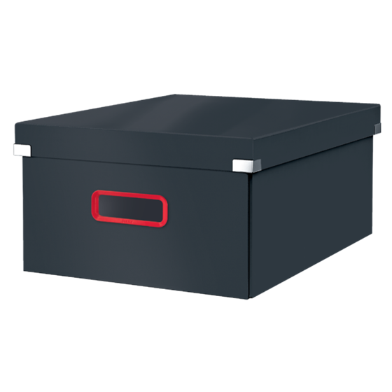 Caja De Almacenamiento Click & Store Grande Leitz Cosy Gris Terciopelo