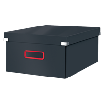 Caja De Almacenamiento Click & Store Grande Leitz Cosy Gris Terciopelo