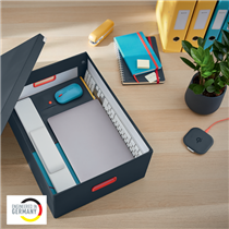 Caja De Almacenamiento Click & Store Grande Leitz Cosy Gris Terciopelo