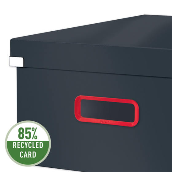Caja De Almacenamiento Click & Store Grande Leitz Cosy Gris Terciopelo