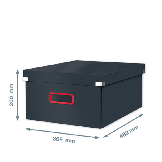 Caja De Almacenamiento Click & Store Grande Leitz Cosy Gris Terciopelo