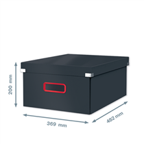 Caja De Almacenamiento Click & Store Grande Leitz Cosy Gris Terciopelo