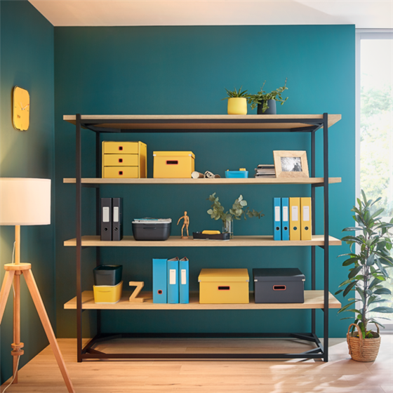 Caja De Almacenamiento Click & Store Grande Leitz Cosy Gris Terciopelo