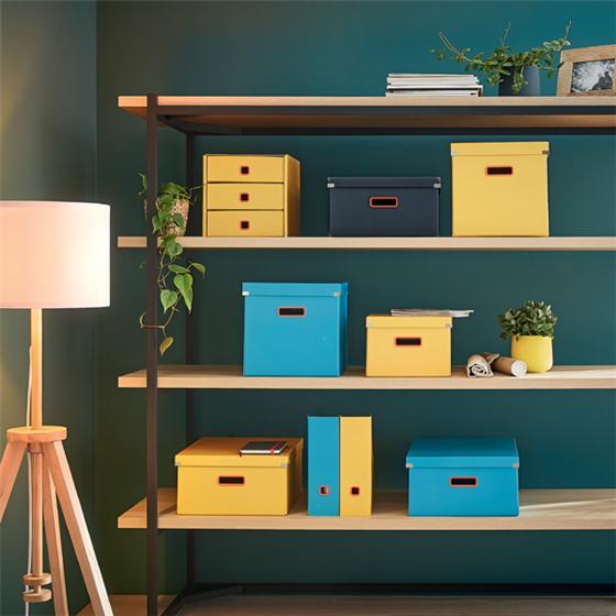 Caja De Almacenamiento Click & Store Mediana Leitz Cosy Amarillo Cálido
