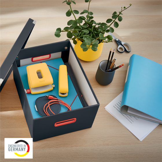 Caja De Almacenamiento Click & Store Mediana Leitz Cosy Gris Terciopelo