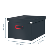 Caja De Almacenamiento Click & Store Mediana Leitz Cosy Gris Terciopelo