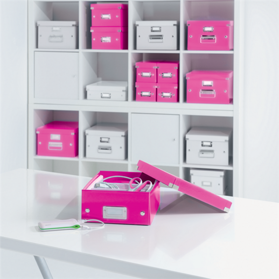 Caja Organizadora Mediana Click & Store Wow De Leitz Fucsia
