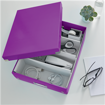 Caja Organizadora Mediana Click & Store Wow De Leitz Púrpura