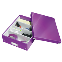Caja Organizadora Mediana Click & Store Wow De Leitz Púrpura