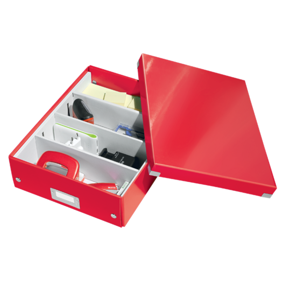 Caja Organizadora Mediana Click & Store Wow De Leitz Rojo