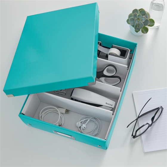 Caja Organizadora Mediana Click & Store Wow De Leitz Turquesa