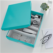 Caja Organizadora Mediana Click & Store Wow De Leitz Turquesa