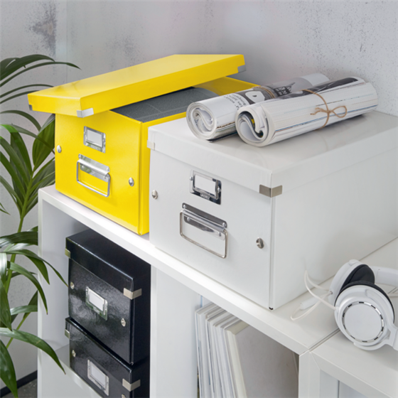 Caja Para Guardar Cds Click & Store Wow De Leitz Amarillo