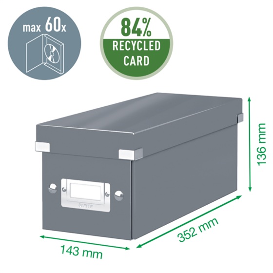 Caja Para Guardar Cds Click & Store Wow De Leitz Amarillo