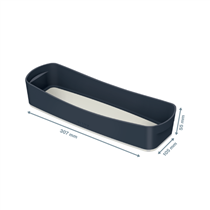 Leitz Mybox Cosy Bandeja Organizadora Larga Gris Terciopelo