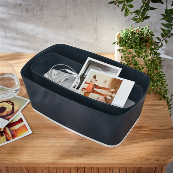 Leitz Mybox Cosy Bandeja Organizadora Larga Gris Terciopelo