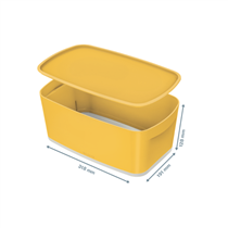 Leitz Mybox Cosy Pequeña Con Tapa, Caja De Almacenamiento Amarillo Cálido