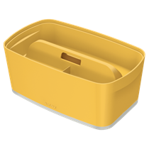Leitz Mybox Cosy Pequeña Con Tapa, Caja De Almacenamiento Amarillo Cálido