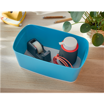 Leitz Mybox Cosy Pequeña Con Tapa, Caja De Almacenamiento Azul Calma