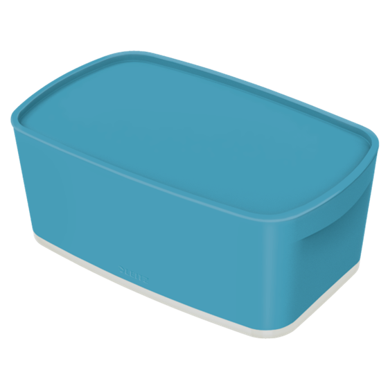 Leitz Mybox Cosy Pequeña Con Tapa, Caja De Almacenamiento Azul Calma