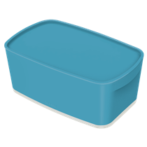 Leitz Mybox Cosy Pequeña Con Tapa, Caja De Almacenamiento Azul Calma