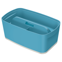 Leitz Mybox Cosy Pequeña Con Tapa, Caja De Almacenamiento Azul Calma