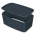 Leitz Mybox Cosy Pequeña Con Tapa, Caja De Almacenamiento Gris Terciopelo