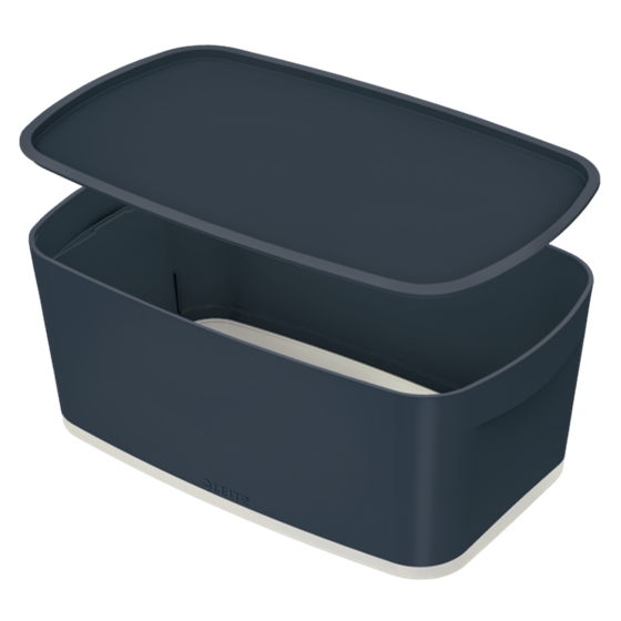 Leitz Mybox Cosy Pequeña Con Tapa, Caja De Almacenamiento Gris Terciopelo