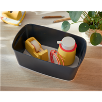 Leitz Mybox Cosy Pequeña Con Tapa, Caja De Almacenamiento Gris Terciopelo