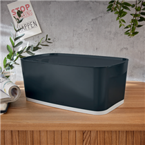 Leitz Mybox Cosy Pequeña Con Tapa, Caja De Almacenamiento Gris Terciopelo