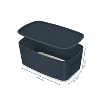 Leitz Mybox Cosy Pequeña Con Tapa, Caja De Almacenamiento Gris Terciopelo