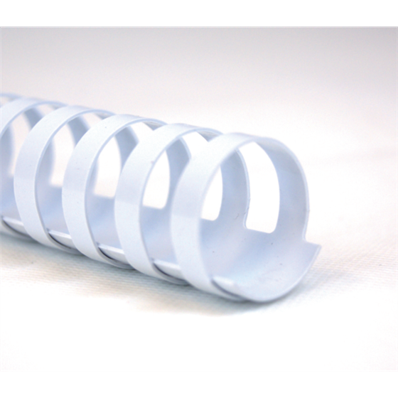 Canutillo plástico DIN A4 GBC 28 mm (Caja 50), blanco