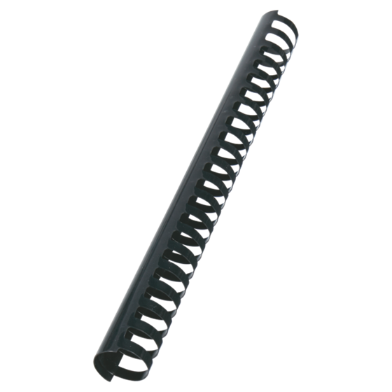 Canutillo plástico DIN A4 GBC 28 mm (Caja 50), negro